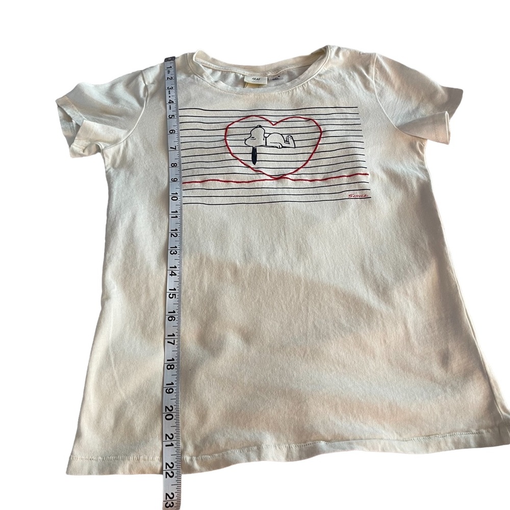 LOGG by H&M Snoopy in Heart Logo Cream T-shrit Size XS - Picture 7 of 7